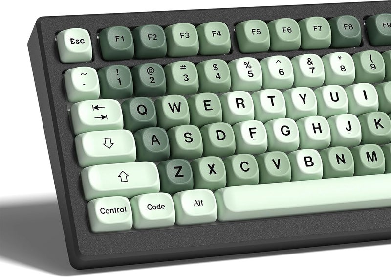 Womier مفاتيح ماتشا الخضراء، مفاتيح لوحة مفاتيح مخصصة من PBT MOA 60 65 75 100 بالمئة، مجموعة مفاتيح بتدرج الألوان، صبغ جانبي 5 لمفاتيح Cherry Gateron MX، أخضر - Image 1